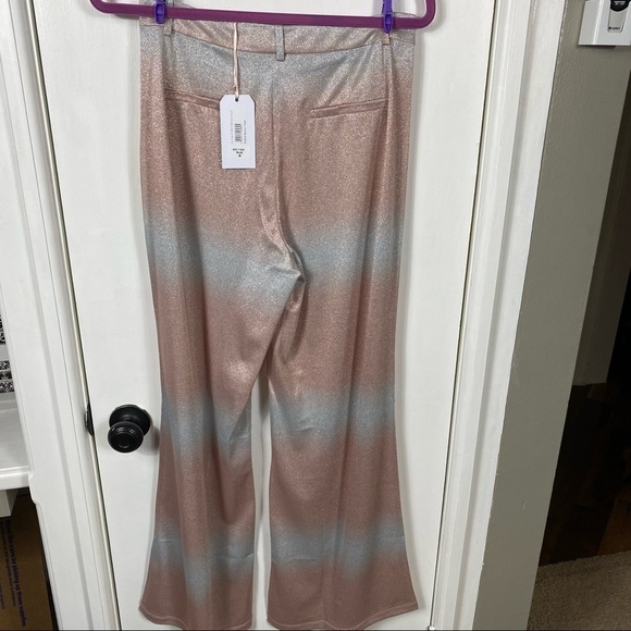 TRAFFIC PEOPLE BLEEDING BEAUTIES PANT wide leg. Gold silver metallic - Picture 9 of 12